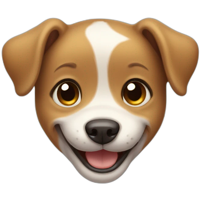 little puppy smiling and showing his teeth emoji