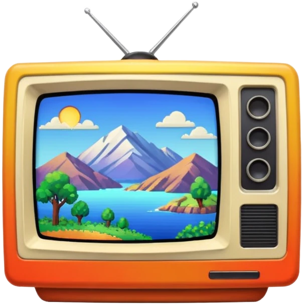 thumbnail picture mac os, retro video preview tv icon, landscape in video emoji