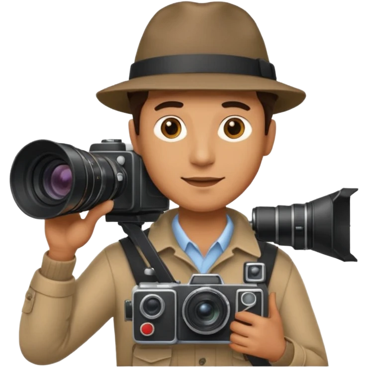 man single large film Camera ,on his shoulder emoji