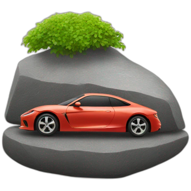 Car on a stone emoji