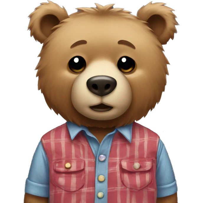 Bear wearing a shirt with a lot of buttons emoji