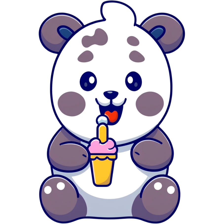 Panda eating ice cream emoji