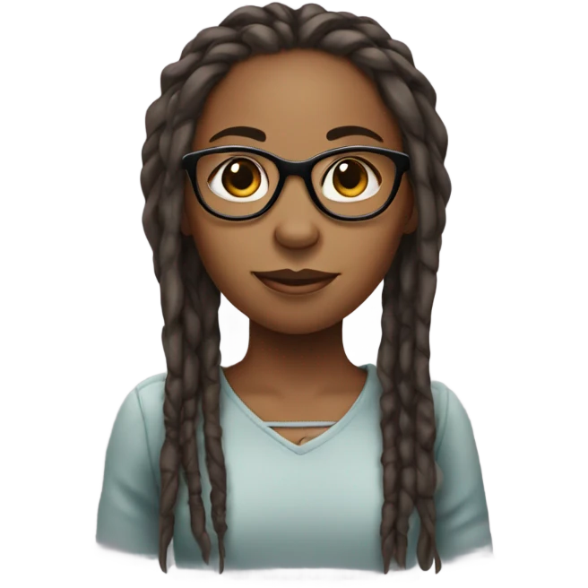 Girl with dreads and glasses  emoji