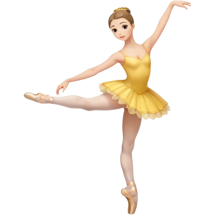 yellow color Ballet girl with pointe shoes  emoji