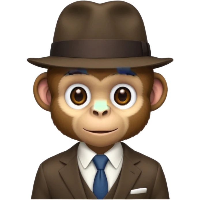 Make an emoji that looks like a monkey in a mafia emoji