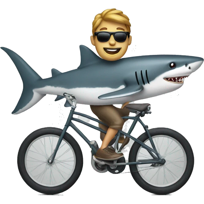bike riding shark  emoji