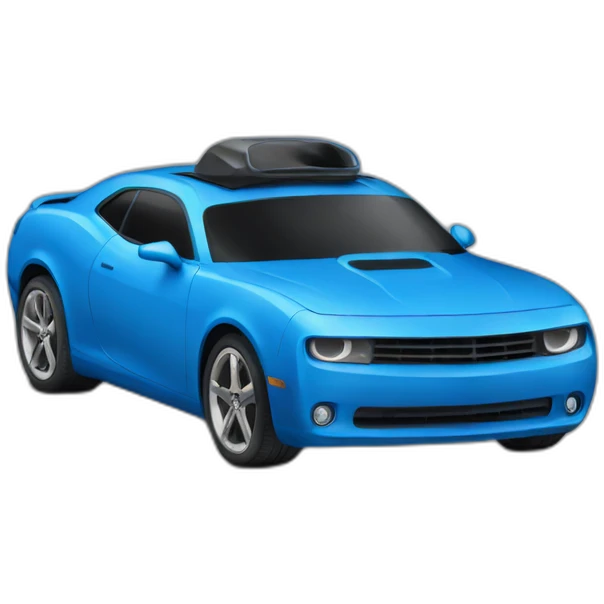 swag blue car with human eyes emoji