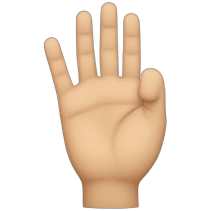Palm of one hand open except for the middle finger, which is extended outwards emoji