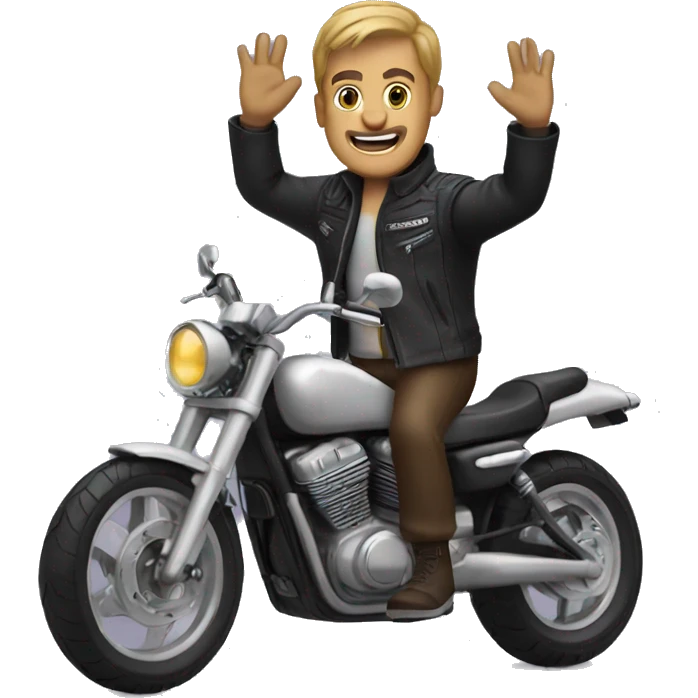 biker wave emoji