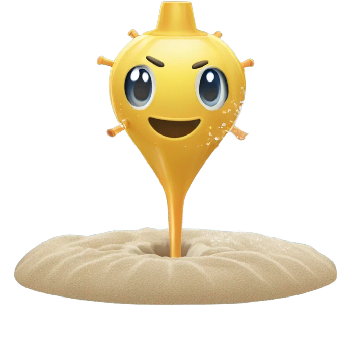 sprinkler shooting sand onto ice emoji