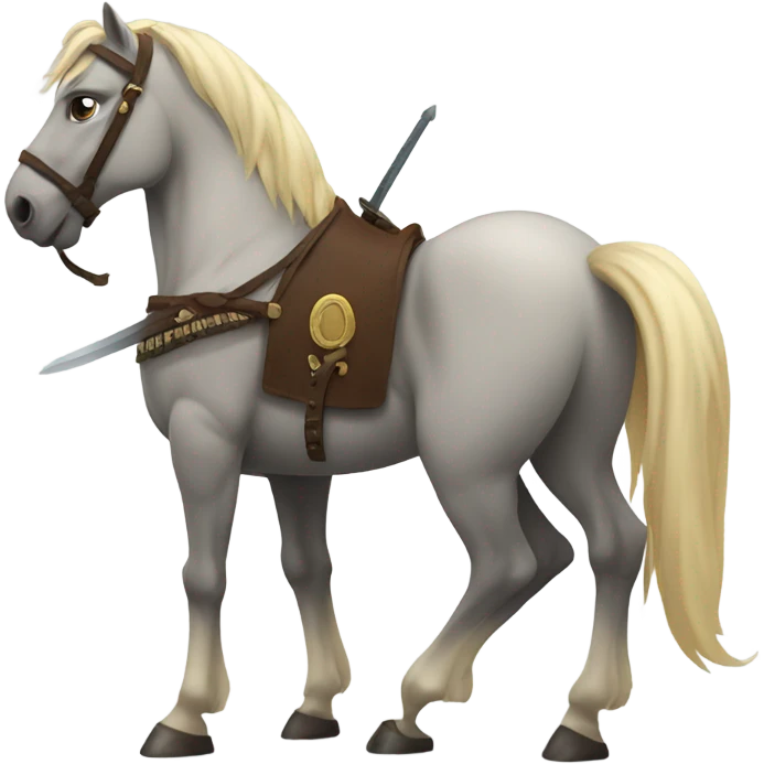 Buff horse with a sword emoji