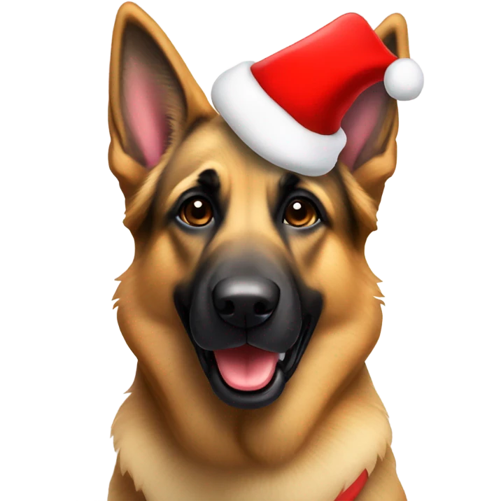 German Shepard wearing Santa hat  emoji