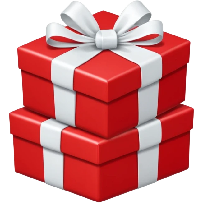 red gift boxes with white bows emoji