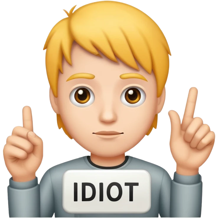 holding “idiot” sign emoji