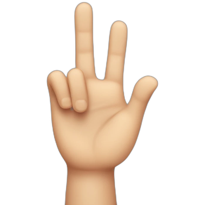 Palm of one hand open except for the middle finger, which is extended outwards emoji