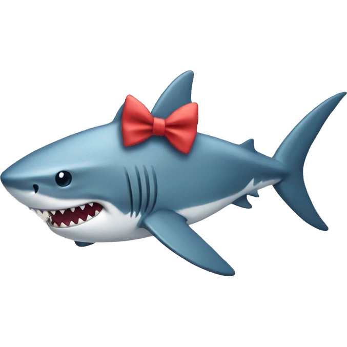 shark wearing a bow  emoji