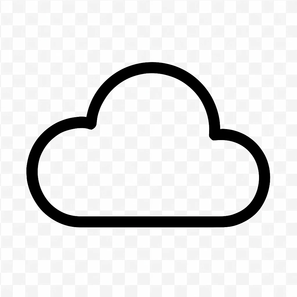 A minimalist cloud icon with simple shapes emoji