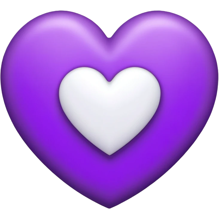 The white Letter “W” inside a Purple Heart emoji
