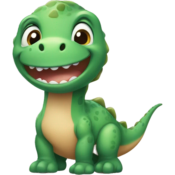 Cute little dinosaur smiling emoji