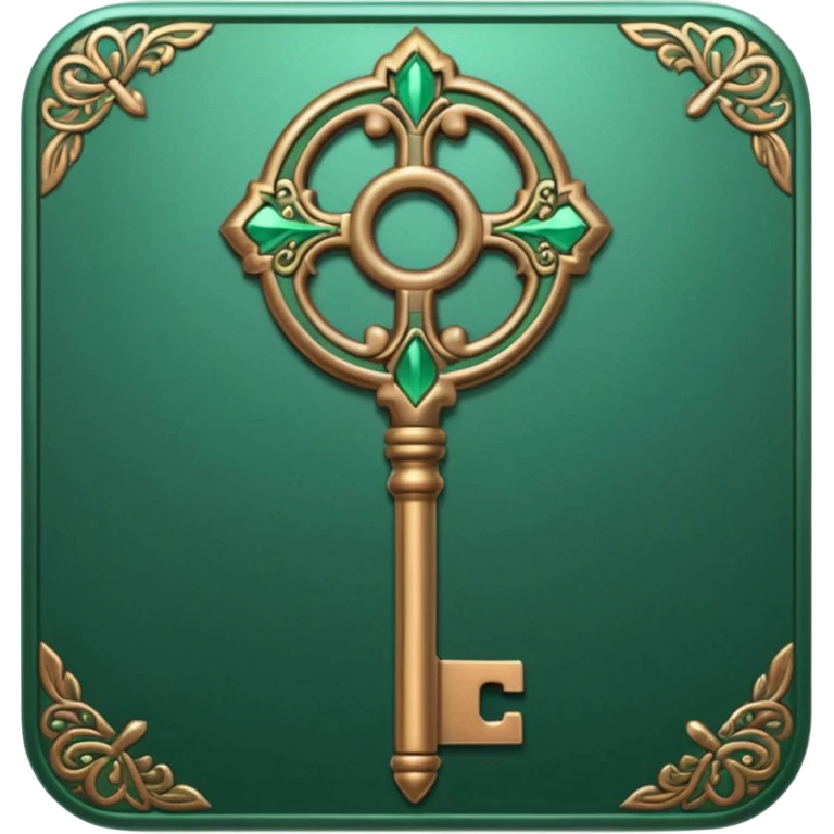 medieval green key icon emoji