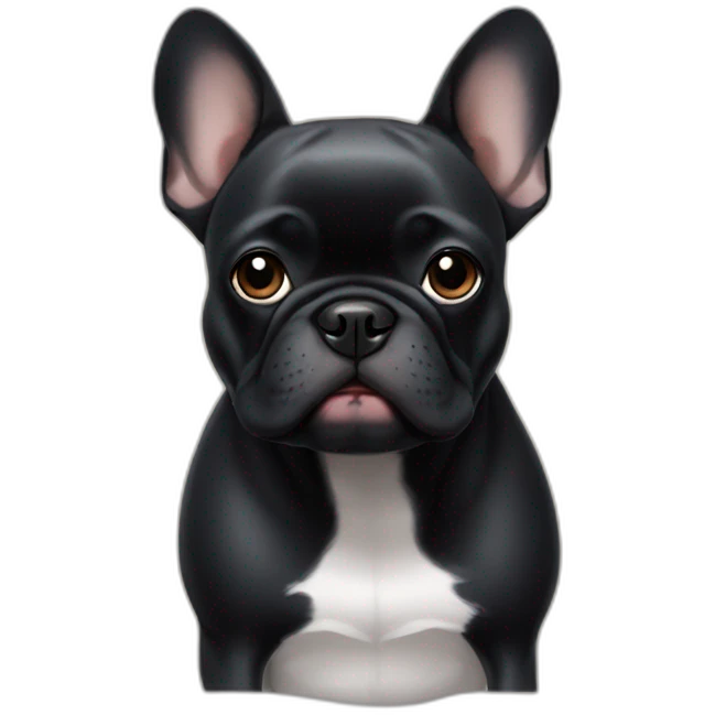 Black frenchie dog emoji