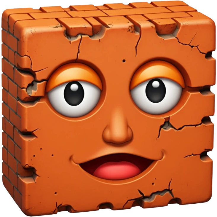 A rectangular brick with a face emoji