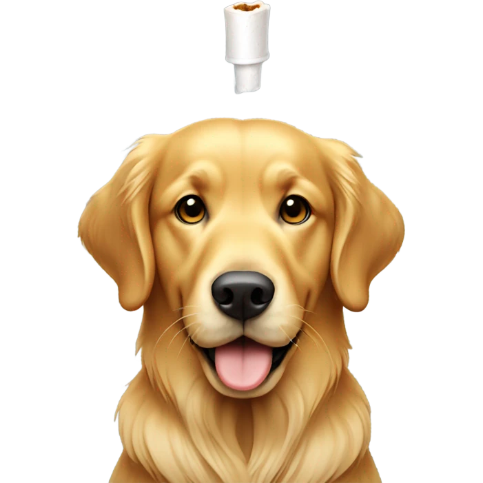 golden retriever smoking a joint emoji