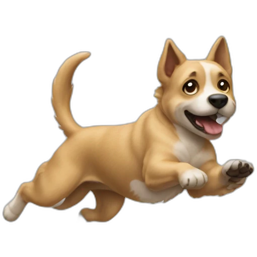 The dog jumped over the fence emoji