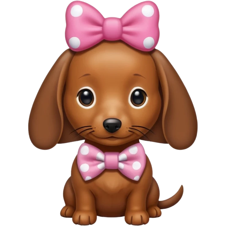 Dachshund with hello kitty bow emoji