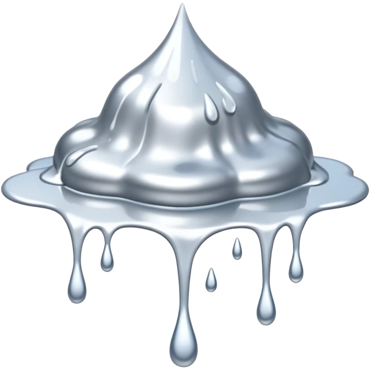 a puddle of white and silver liquid dripping emoji