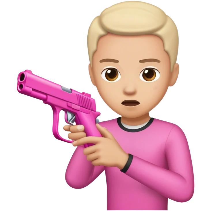 Pink Gun pointed at me emoji