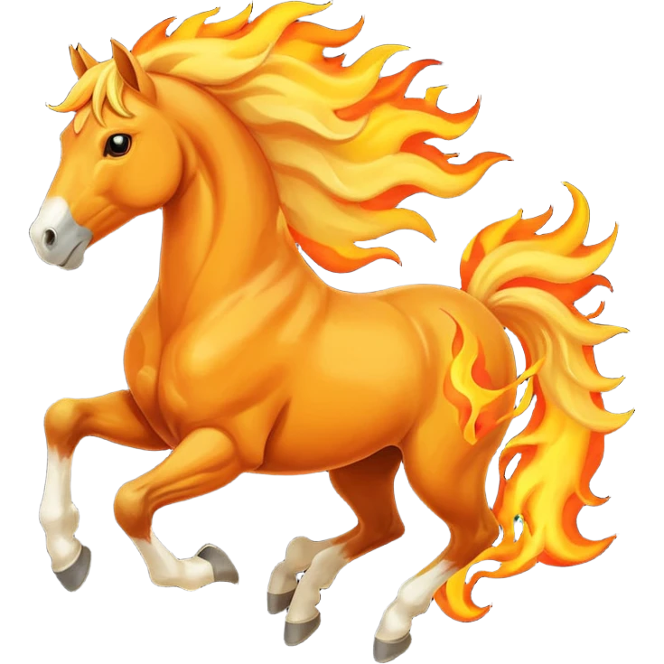 horse galloping with flames emoji