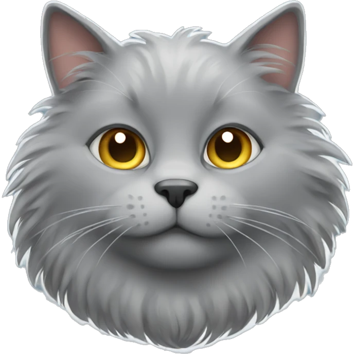 Fluffy gray cat emoji