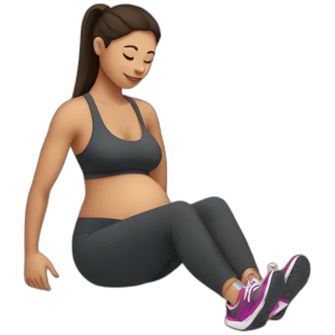 Pregnant woman working out emoji