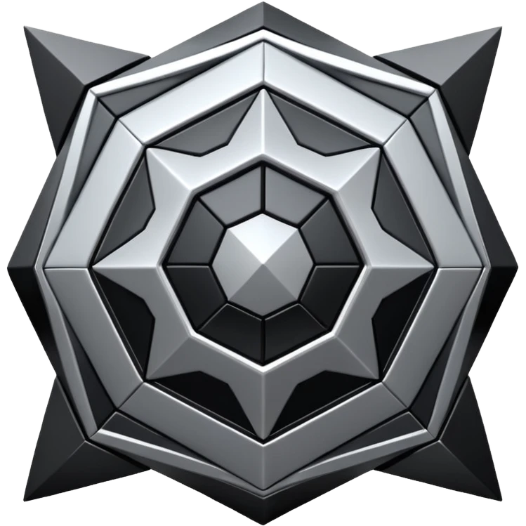Black and silver design, 3D, extremely detailed design emoji