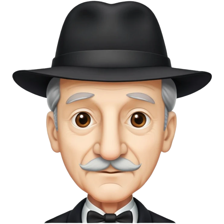 make an older gentleman with a very large nose and black hat emoji