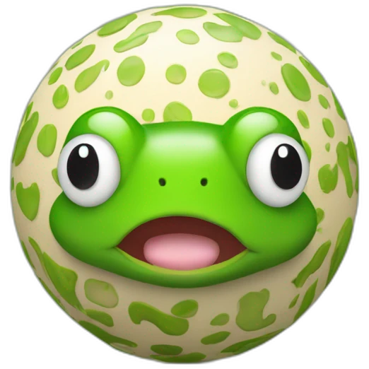 3d sphere with frog skin pattern texture emoji