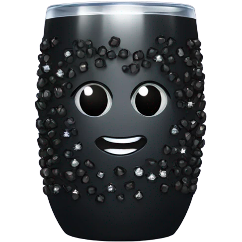 black tumbler with diamonds emoji