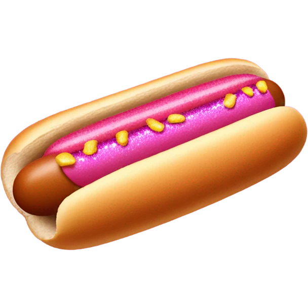 Hot pink ombre with glitter hot dog  emoji