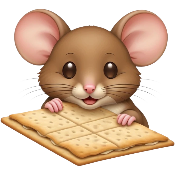 blind mouse covering its eyes with a piece of matzah and sighing  emoji
