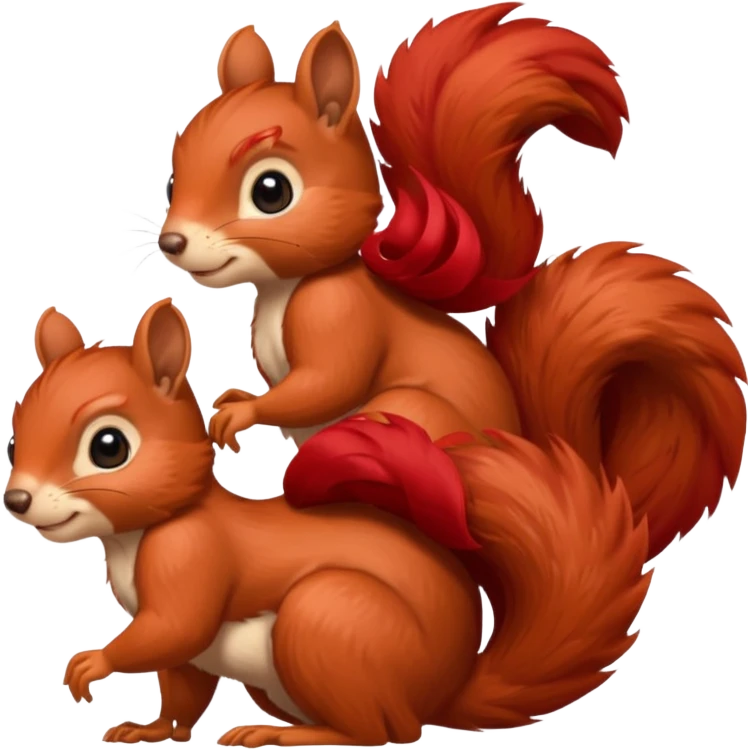 I would like a red feminine squirrel pack, bonus points if you can incorporate long curly red hair emoji