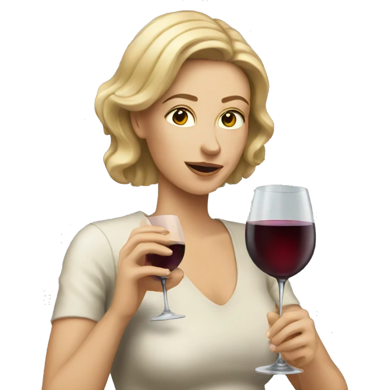 White women drinking wine emoji