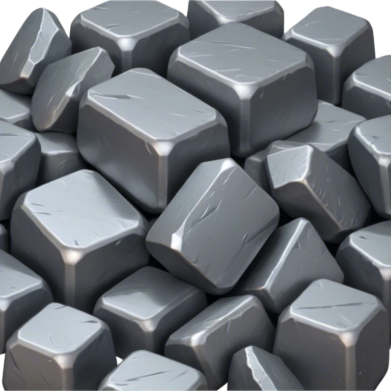 Cinematic Realistic Lead Ore, Heavy and dense, with a matte gray surface and subtle metallic glimmer. The metal's weight and durability are evident, with soft, sharp edges and a slight texture that enhances its solid presence. Soft glowing outline, capturing the essence of raw strength and industrial power in lead ore. emoji
