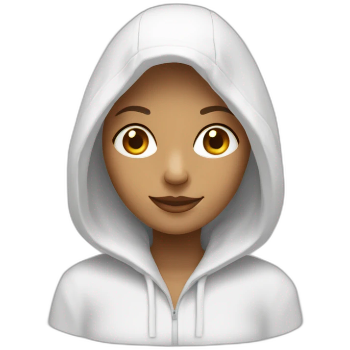 Femme blanche avec une capuche sur la tête  emoji