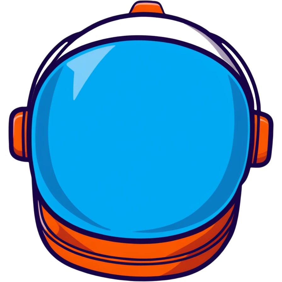 Blue space helmet with red star reflection on visor emoji