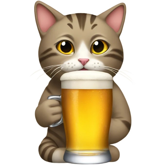 Cat drinking beer emoji
