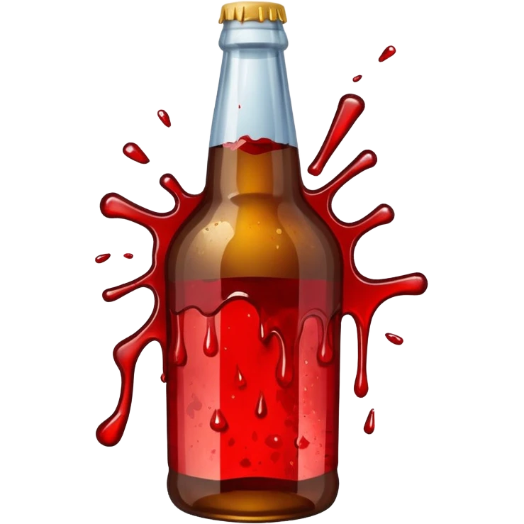 Broken beer bottle blood emoji