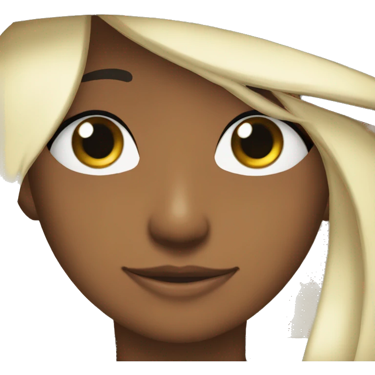 Carita estilo anime con caballo negro y ojos fjr emoji