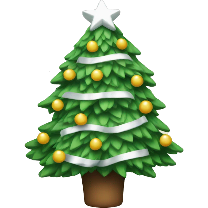 Christmas tree with white bows emoji