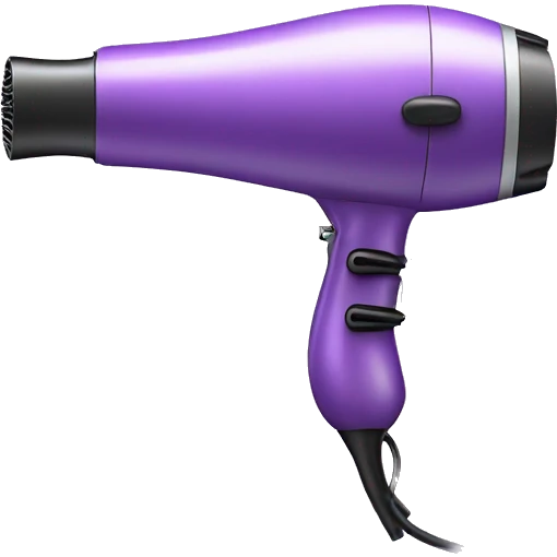 Realistic light purple hair dryer isolated  emoji